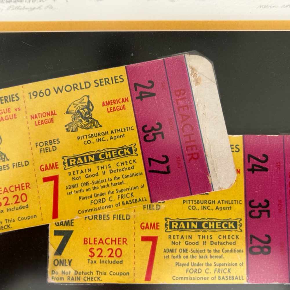 ⭐️1960 WORLD SERIES ORIGINAL GAME TICKETS Pittsburg Pirates v New York Yankees